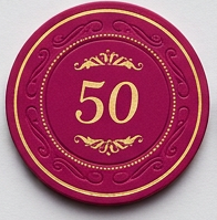 $50 Rustic Ceramic Poker Chips