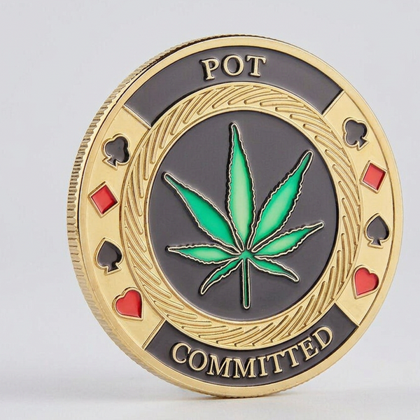 Gold Pot Committed Poker Card Guard