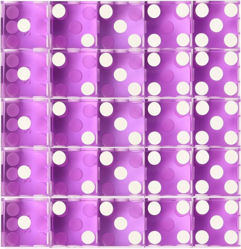 CLEARANCE 5 Sets Purple 19MM Precision Razor Edge Serialized Casino Craps Dice Total 25 PCS
