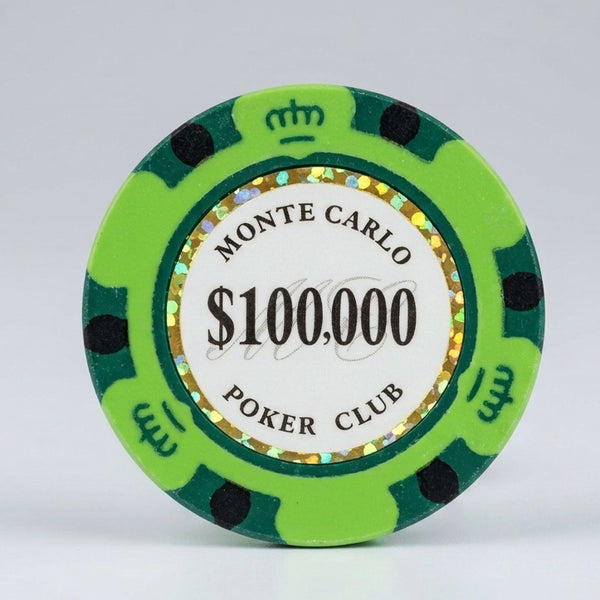 $100,000 Monte Carlo Smooth 14 Gram Poker Chips