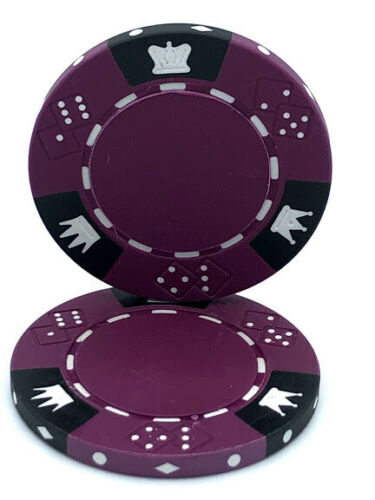 CLEARANCE 500 Purple Crown & Dice 14 Gram Poker Chips