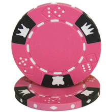 CLEARANCE Pink Crown & Dice 14 Gram - 500 Poker Chips
