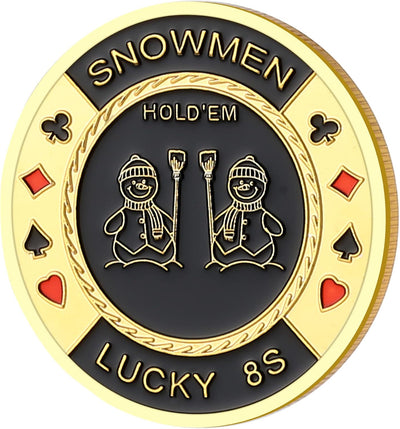 Pocket Eights Snowmen Poker Card Guard