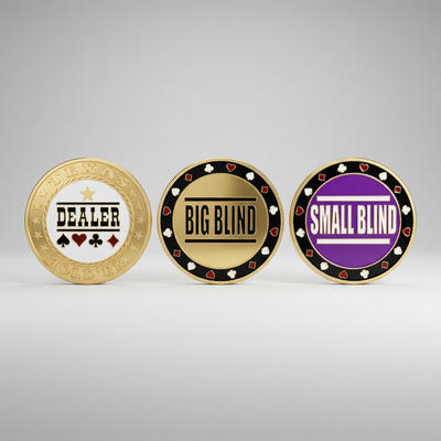 Metal Dealer Button, Small Blind & Big Blind Combo