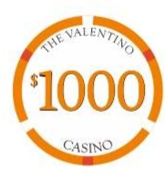 $1000 Casino Valentino Ceramic Poker Chips