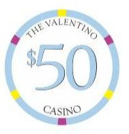 $50 Casino Valentino Ceramic Poker Chips