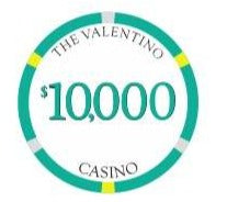 $10,000 Casino Valentino Ceramic Poker Chips