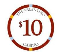 $10 Casino Valentino Ceramic Poker Chips