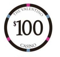 $100 Casino Valentino Ceramic Poker Chips