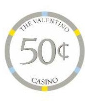 50 Cents Casino Valentino Ceramic Poker Chips