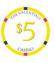 $5 Casino Valentino Ceramic Poker Chips