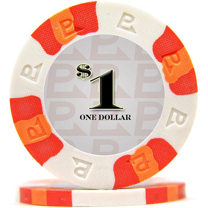 $1 White Nexgen Remix Pro Clay Poker Chips