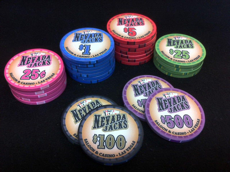 100 Nevada Jack Saloon 10 Gram Ceramic Poker Chips