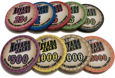 1000 Nevada Jack Saloon 10 Gram Ceramic Poker Chips Bulk