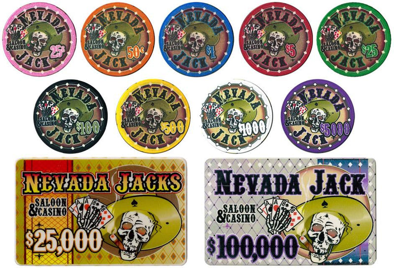 1000 Nevada Jack Skulls Ceramic Poker Chips