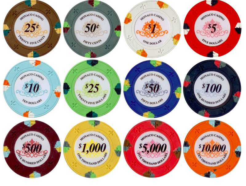 CLEARANCE $10000 Orange Lucky Monaco Casino 13.5 Gram Poker Chips - 200 QTY