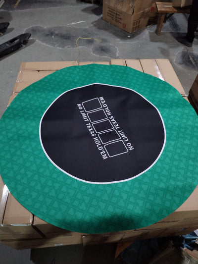 Roll & Play Round Green Suited Rubber Poker Table Mat 48 Inch