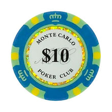 $10 Dollar Monte Carlo Smooth 14 Gram Poker Chips