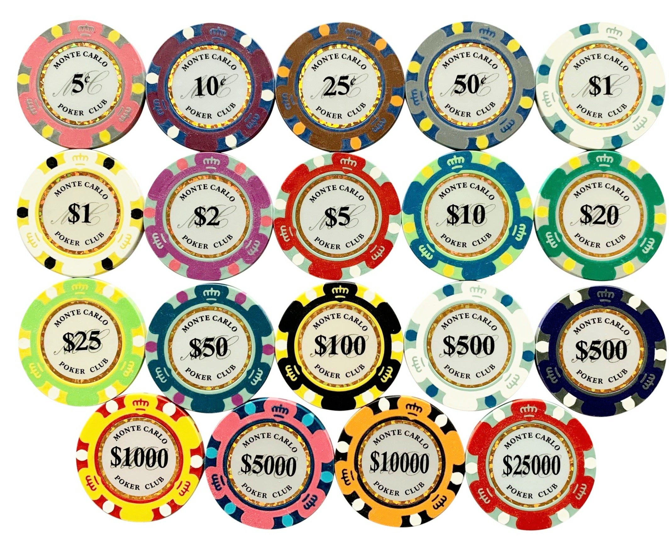 følgeslutning Misforstå vinter 1000 Monte Carlo Smooth 14 Gram Poker Chips Bulk