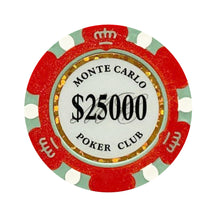 $25000 Twenty Five Thousand Dollar Monte Carlo Smooth 14 Gram Poker Chips