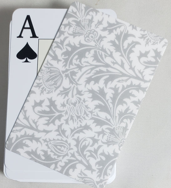 White Formal Design Stiff Cut Cards Bridge Narrow Size (3 PCS)
