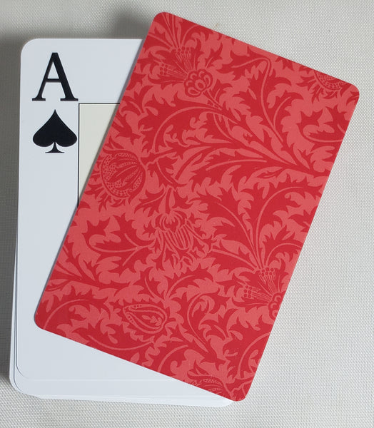 Red Formal Design Stiff Cut Cards Bridge Narrow Size (3 PCS)