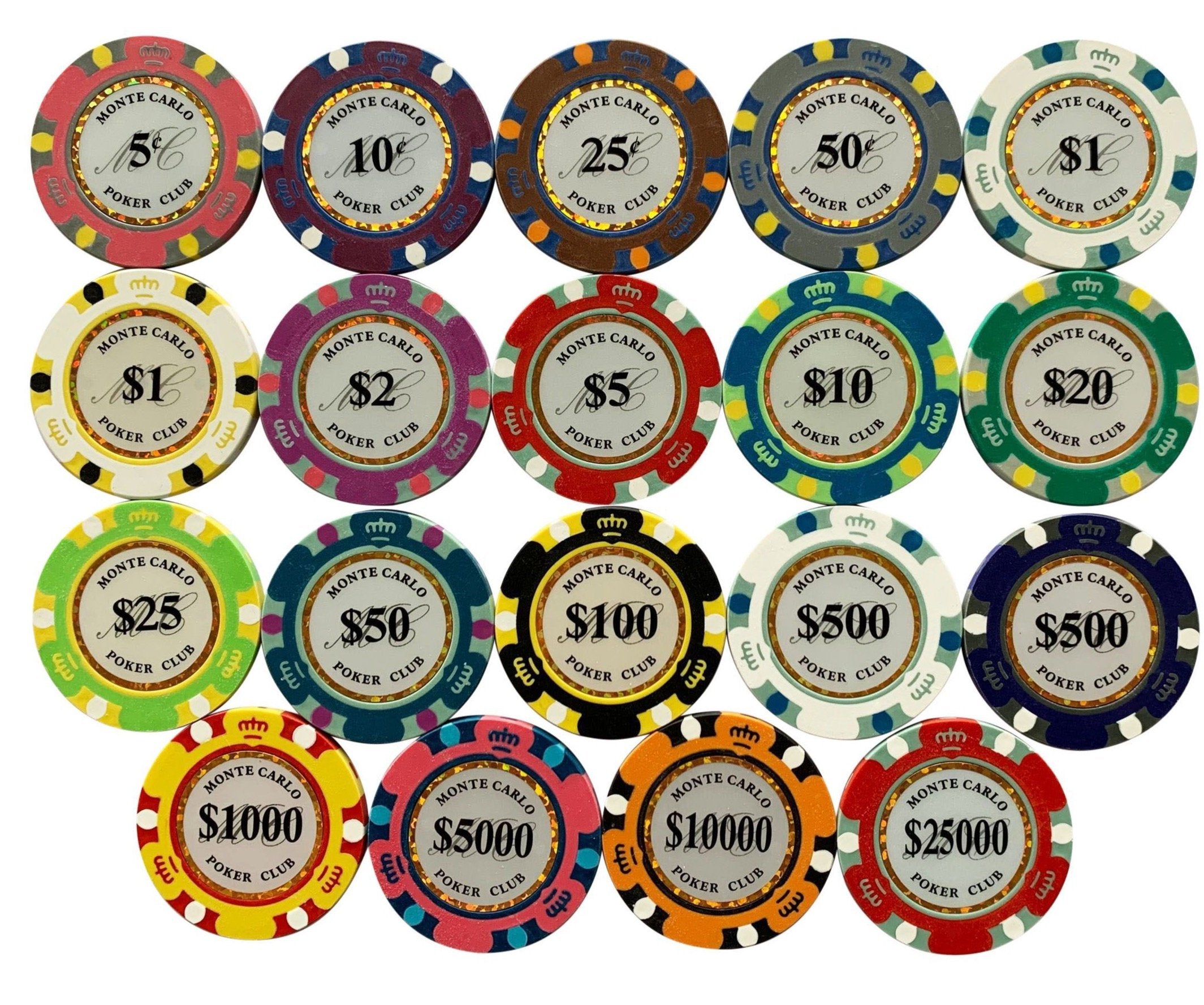 Smoked Monte Carlo Smooth 14 Gram Poker Chips – Sample Set Pack, New & Exclusive