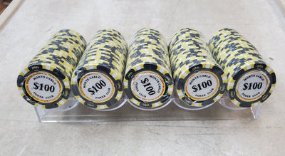 $100 One Hundred Dollar Monte Carlo Smooth 14 Gram Poker Chips