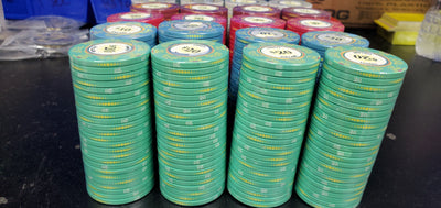 25 Classic Ceramic 10 Gram Poker Chips(1 Roll)