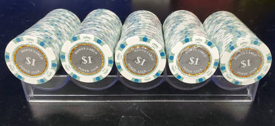 $1 One Dollar Smoked Monte Carlo Smooth 14 Gram Poker Chips