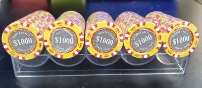 $1000 One Thousand Dollar Smoked Monte Carlo Smooth 14 Gram Poker Chips