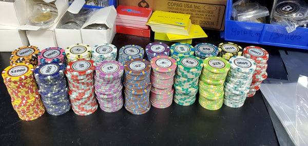 Mega 20 Chips Sample Pack Monte Carlo Smooth 14 Gram Poker Chips