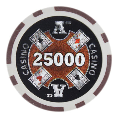 $25,000 Twenty Five Thousand Dollar Ace Casino 14 Gram Poker Chips