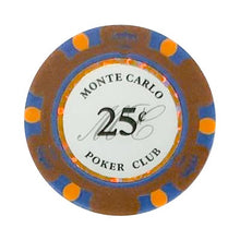 25 Cents Monte Carlo Smooth 14 Gram Poker Chips