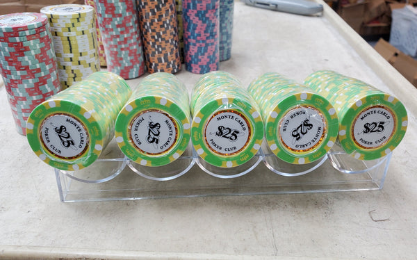 $25 Twenty Five Dollar Monte Carlo Smooth 14 Gram Poker Chips