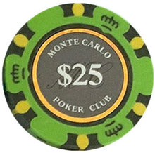 $25 Twenty Five Dollar Smoked Monte Carlo Smooth 14 Gram Poker Chips