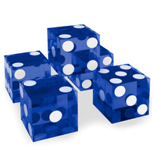 Blue 19MM Precision Razor Edge Serialized Set of 5 Casino Craps Dice