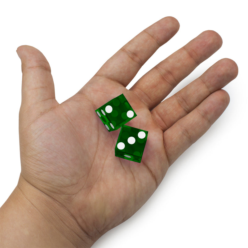 Green 19MM Precision Razor Edge Serialized Set of 5 Casino Craps Dice