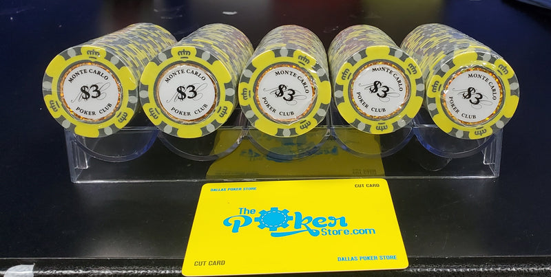 $3 Three Dollar Monte Carlo Smooth 14 Gram Poker Chips