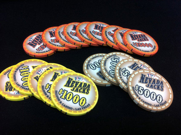 500 Nevada Jack Saloon 10 Gram Ceramic Poker Chips Bulk