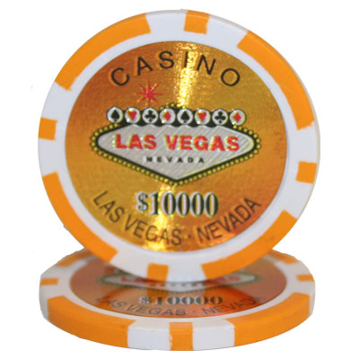 CLEARANCE $10,000 Orange Las Vegas 14 Gram 200 Poker Chips