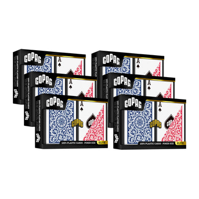 6 Pack Copag Cards Red Blue Poker Size Standard Index
