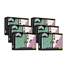 6 Pack Copag Cards Green Burgundy Bridge Size Jumbo Index