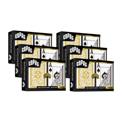 6 Pack Copag Cards Legacy Black Gold Poker Size Jumbo Index