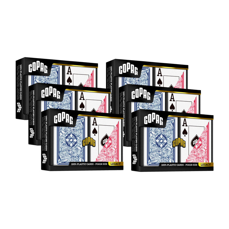 6 Pack Copag Cards Legacy Red Blue Poker Size Jumbo Index