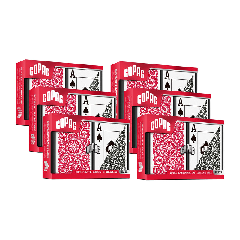 6 Pack Copag Cards Black Red Bridge Size Jumbo Index