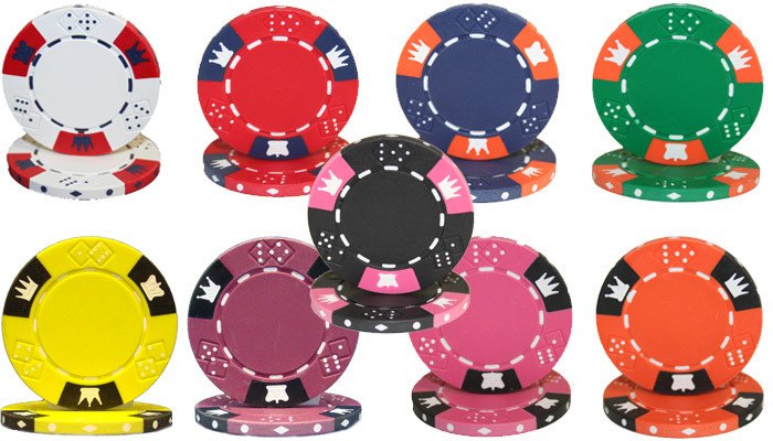 Crown & Dice 14 Poker Chips Bulk