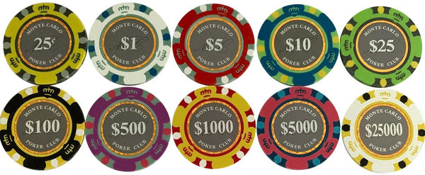 300 Smoked Monte Carlo Smooth 14 Gram Poker Chips