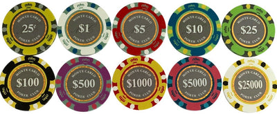 800 Smoked Monte Carlo Smooth 14 Gram Poker Chips