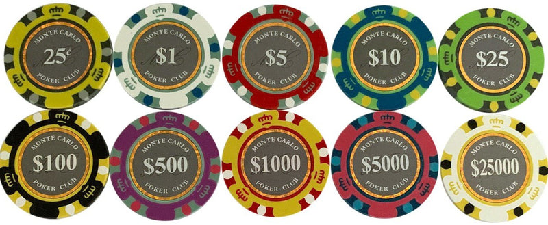 Sample Pack Smoked Monte Carlo Smooth 14 Gram Poker Chips